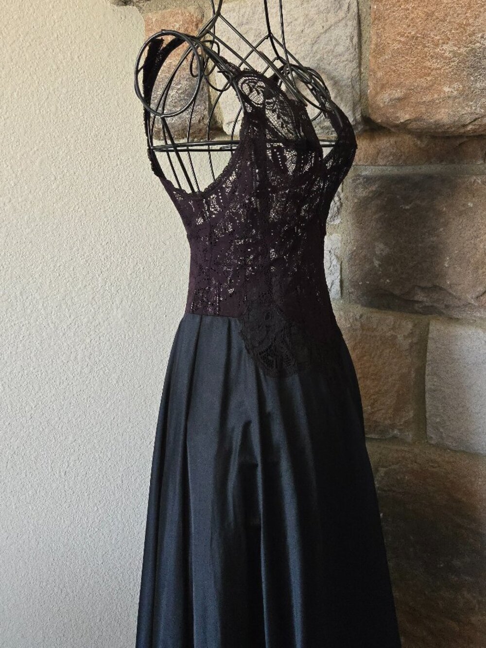 Vintage Olga Black Lace Maxi Slip Dress - Picture 5 of 11